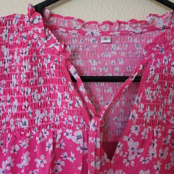 Women’s Lightweight Short Sleeve Blouse – NWOT – Size Small – Pink Floral - Picture 2 of 7